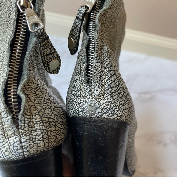Rag & Bone Newbury Iron Pattern Ankle Boots Grey Zip Leather 39 9 - Picture 8 of 9